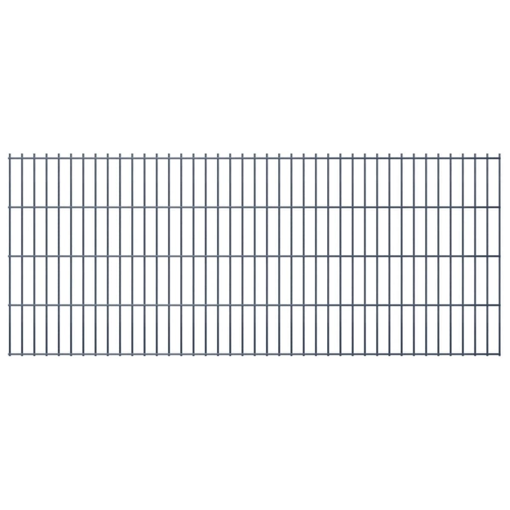 vidaXL Panele ogrodzeniowe 2D z słupkami 2008x830 mm 2 m Szare