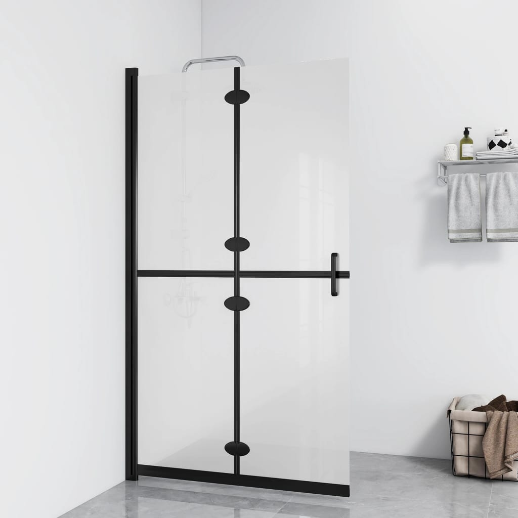 vidaXL Składana ścianka prysznicowa, mrożone szkło ESG, 120x190 cm