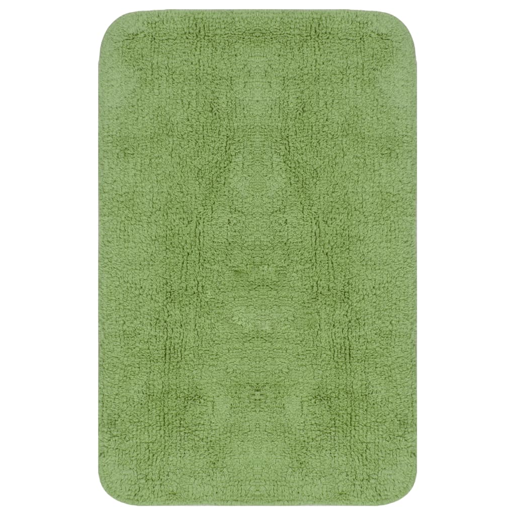 vidaXL 3-częściowy zestaw mat łazienkowych, tkanina, zielony