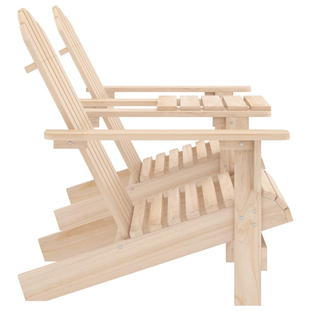 vidaXL Krzesła ogrodowe Adirondack ze stolikiem, lite drewno jodłowe
