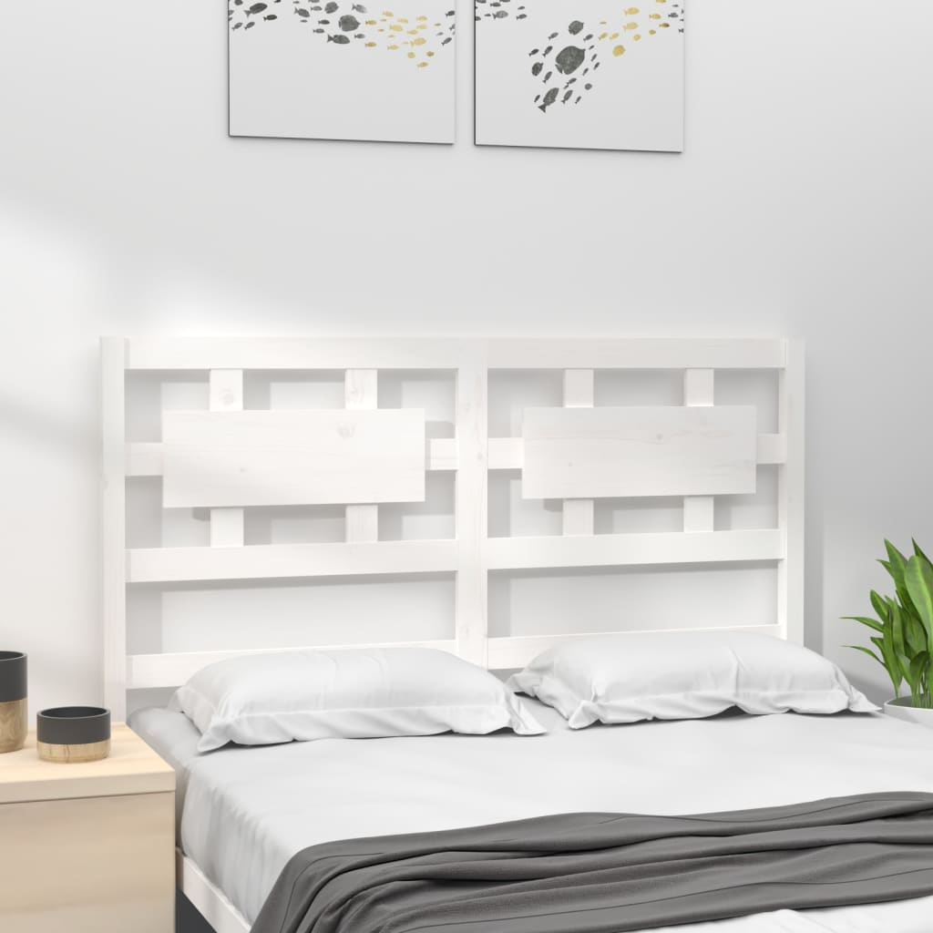 vidaXL Wezgłowie łóżka, białe, 205,5x4x100 cm, lite drewno sosnowe