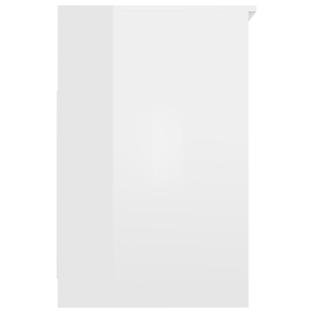 vidaXL Biurko, wysoki połysk, białe, 140x50x76 cm, płyta wiórowa