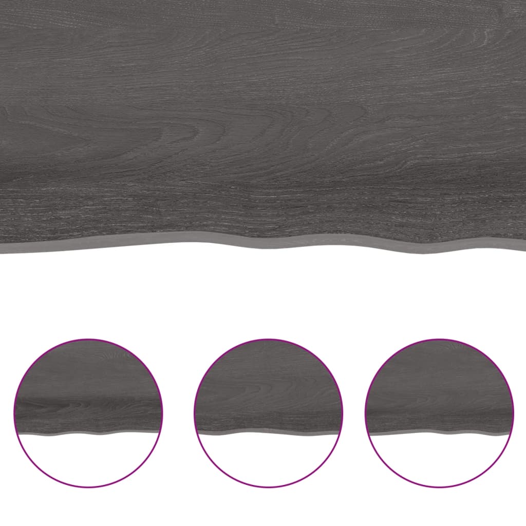 vidaXL Półka, ciemnobrązowa, 40x10x2 cm, wykończone lite drewno dębowe