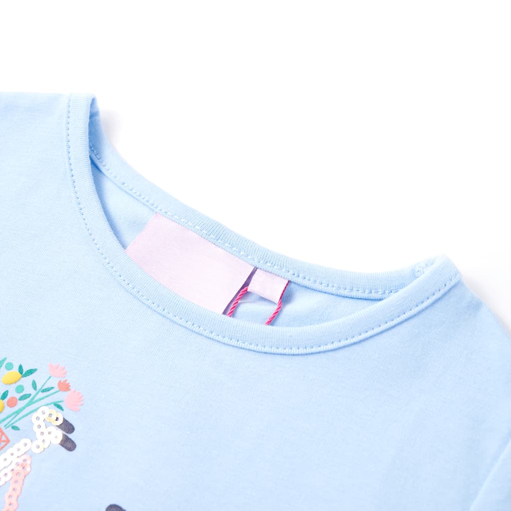 Koszulka dziecięca z krótkimi rękawami, jasnoniebieska, 92