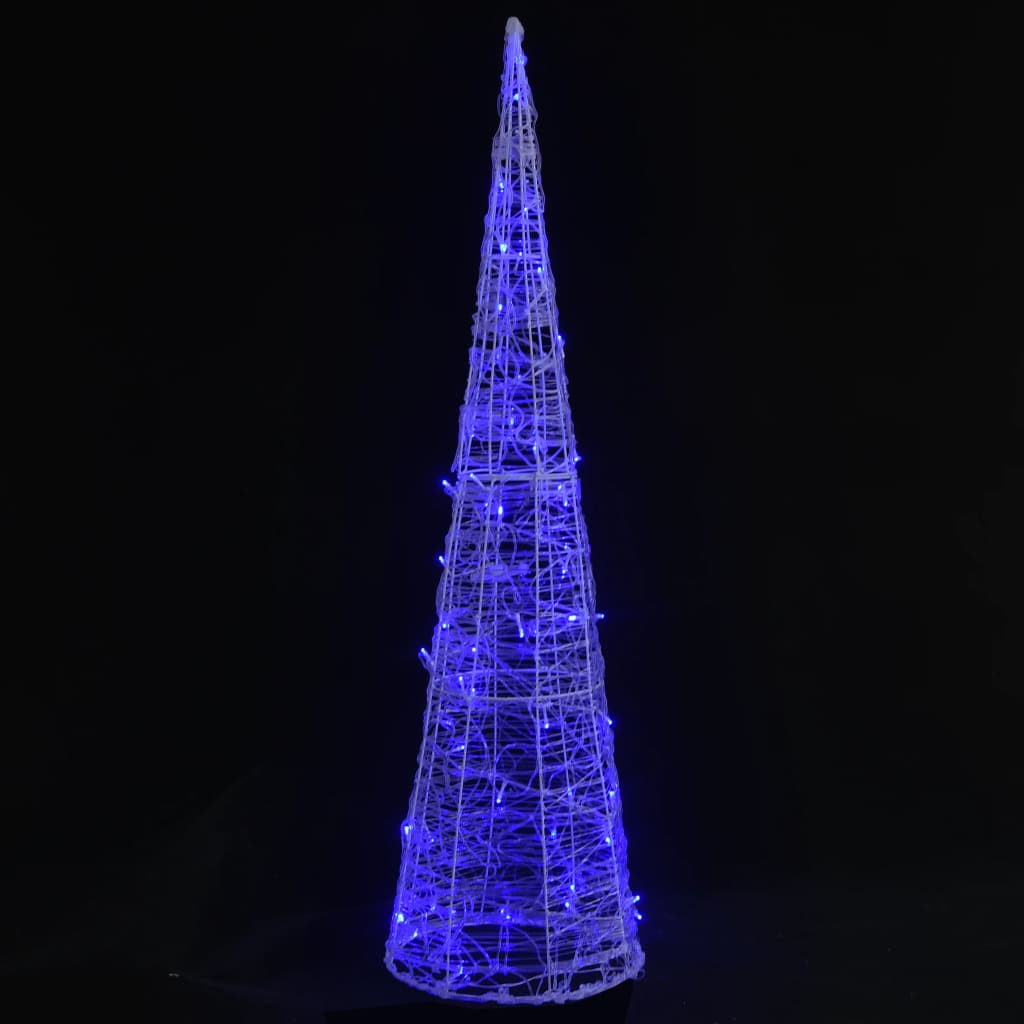 vidaXL Stożek dekoracyjny, akrylowy, niebieski, LED, 120 cm