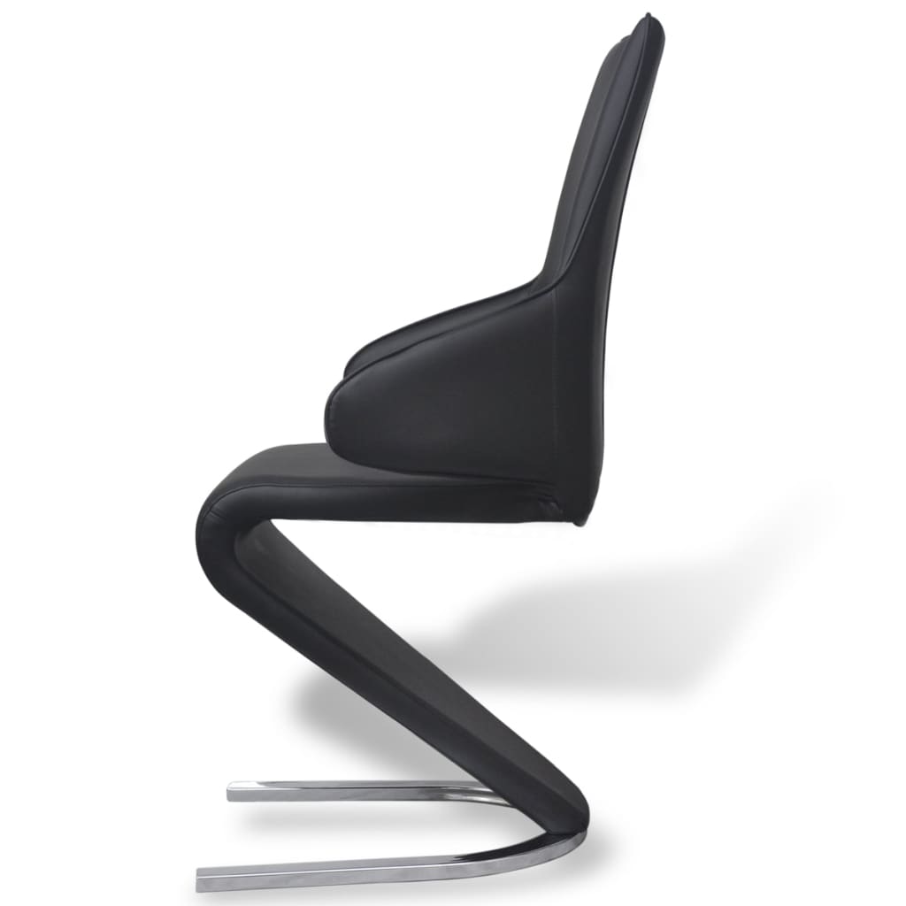 vidaXL Krzesła stołowe, 4 szt., czarne, obite sztuczną skórą