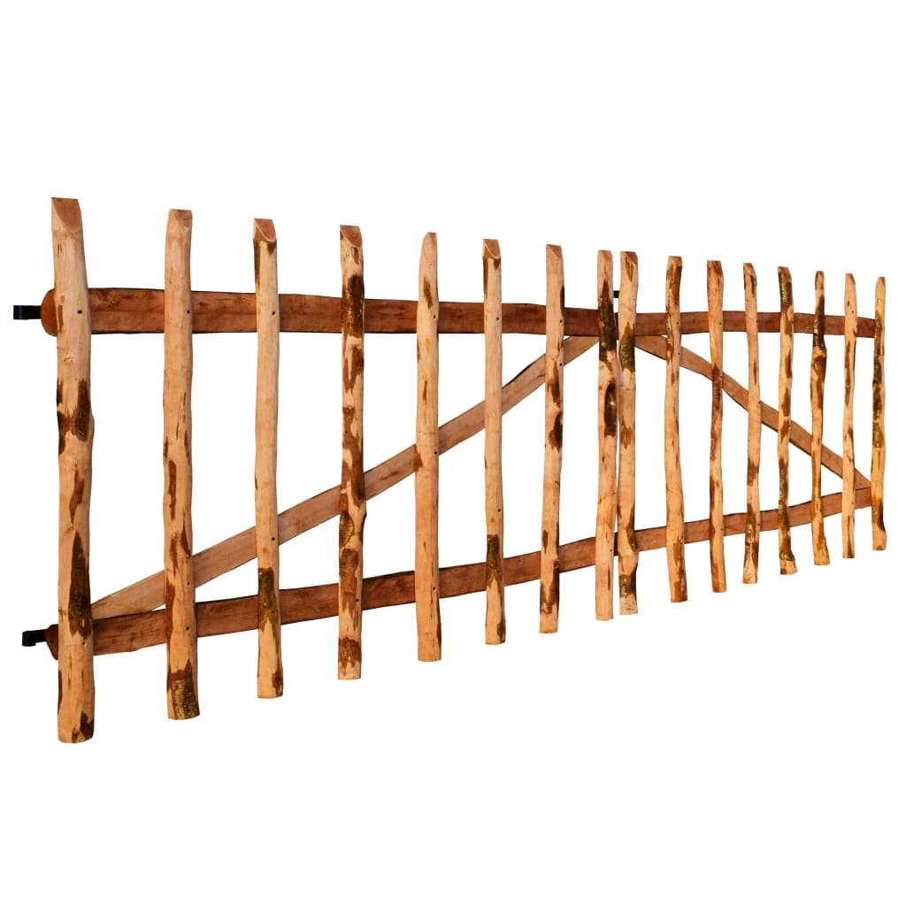 vidaXL Podwójna brama drewniana, impregnowana leszczyna, 300x90 cm
