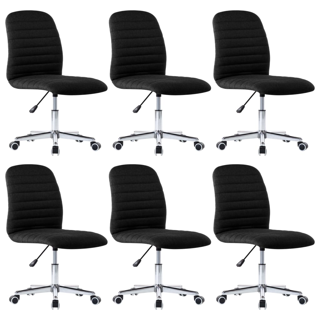 vidaXL Krzesła stołowe, 6 szt., czarne, tapicerowane tkaniną