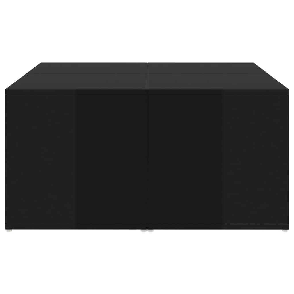 vidaXL Stoliki kawowe, 4 szt., czarne, połysk, 33x33x33 cm, płyta
