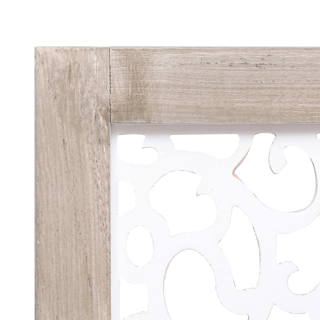 vidaXL Parawan 5-panelowy, biały, 175 x 165 cm, lite drewno