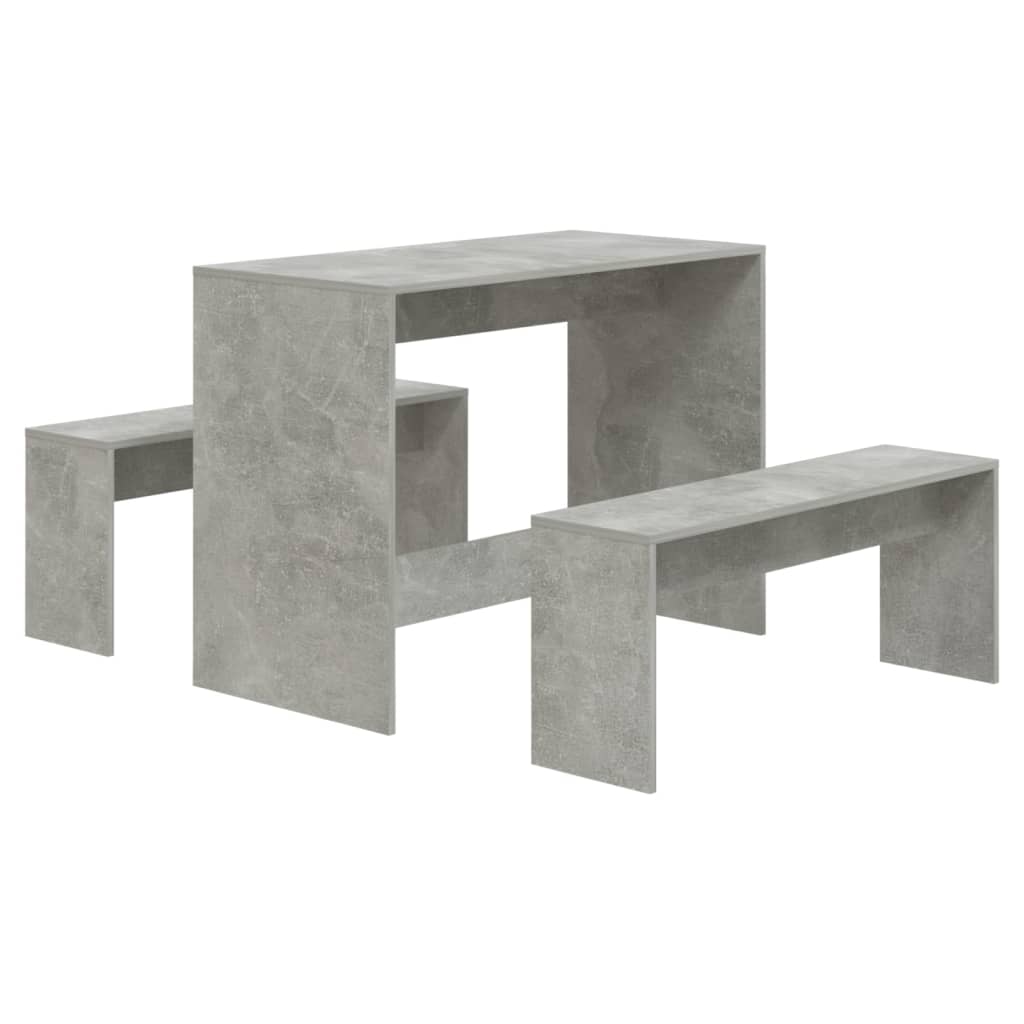 vidaXL 3-cz. zestaw mebli jadalnianych, szarość betonu, płyta wiórowa