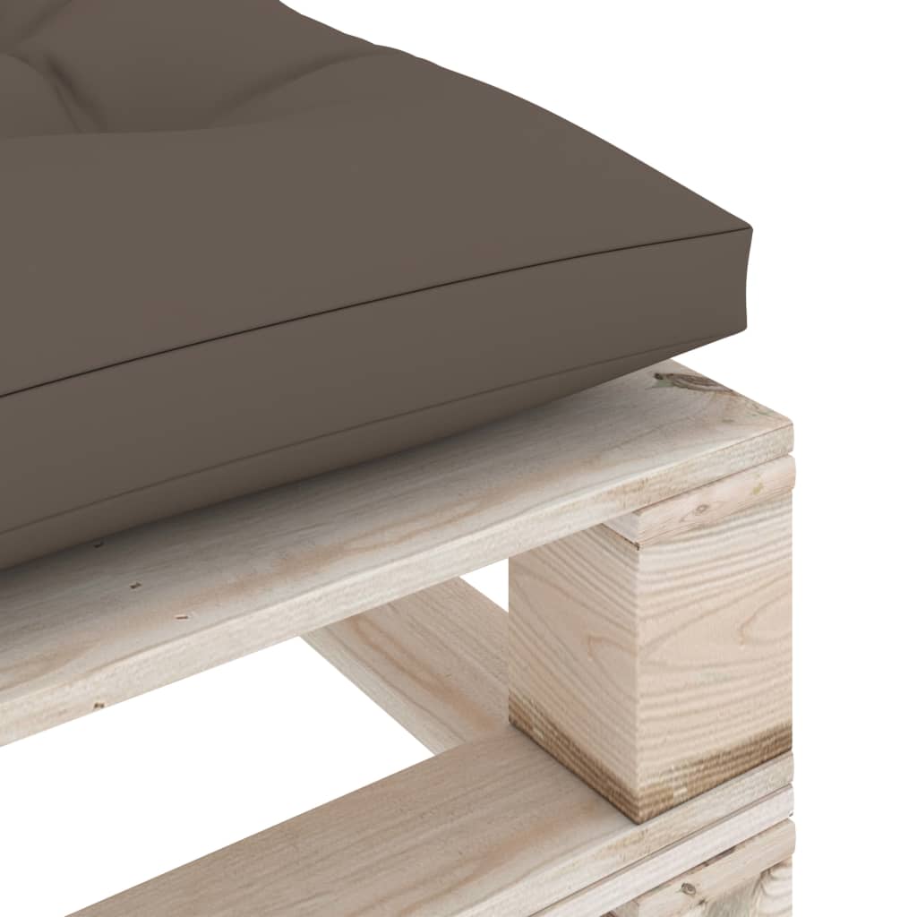 vidaXL Ogrodowy stołek z palet z poduszką taupe, drewno sosnowe