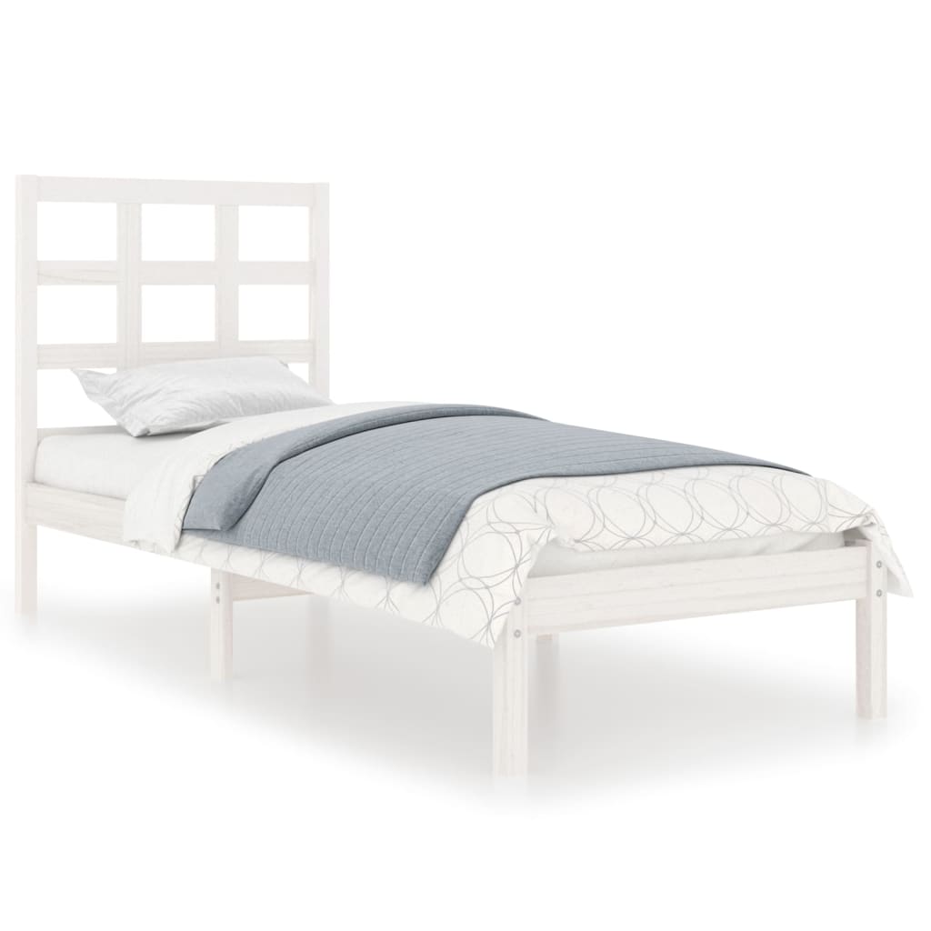 vidaXL Rama łóżka, biała, lite drewno, 90x190 cm, pojedyncza