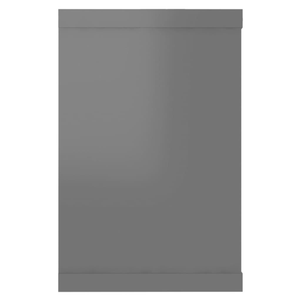 vidaXL Półki ścienne kostki, 4 szt., wysoki połysk, szare, 60x15x23 cm