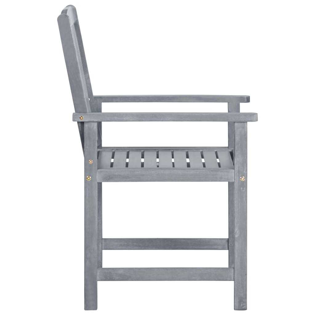 vidaXL Krzesła ogrodowe z poduszkami, 4 szt., szare, akacjowe