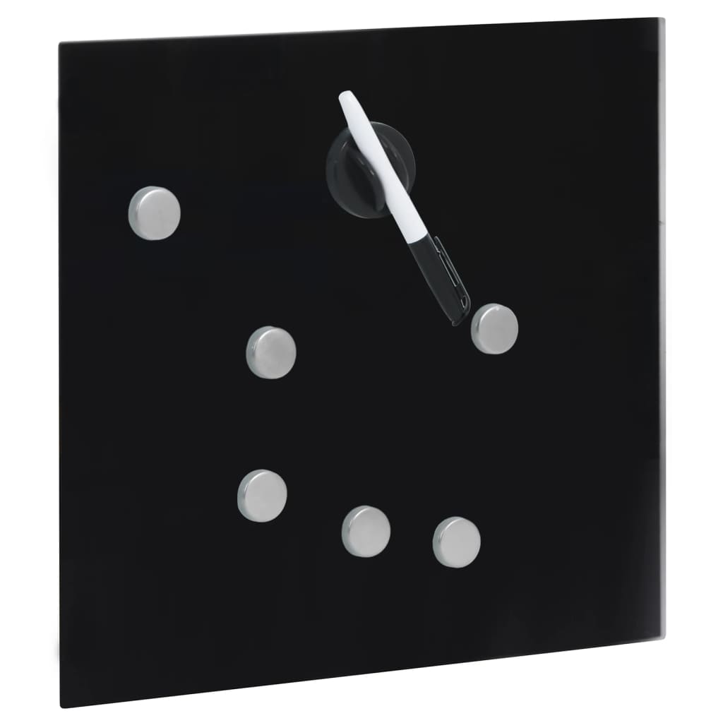 vidaXL Skrzynka na klucze z tablicą magnetyczną, czarna, 35x35x5,5 cm