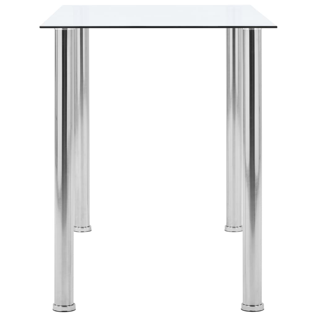 vidaXL Stół jadalniany, przezroczysty, 120x60x75 cm, szkło hartowane