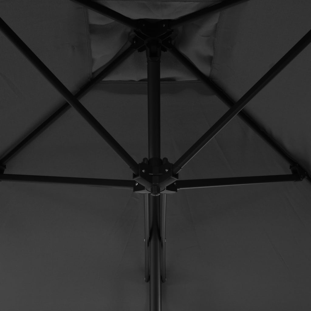 vidaXL Parasol ogrodowy na słupku stalowym, 300 cm, antracytowy