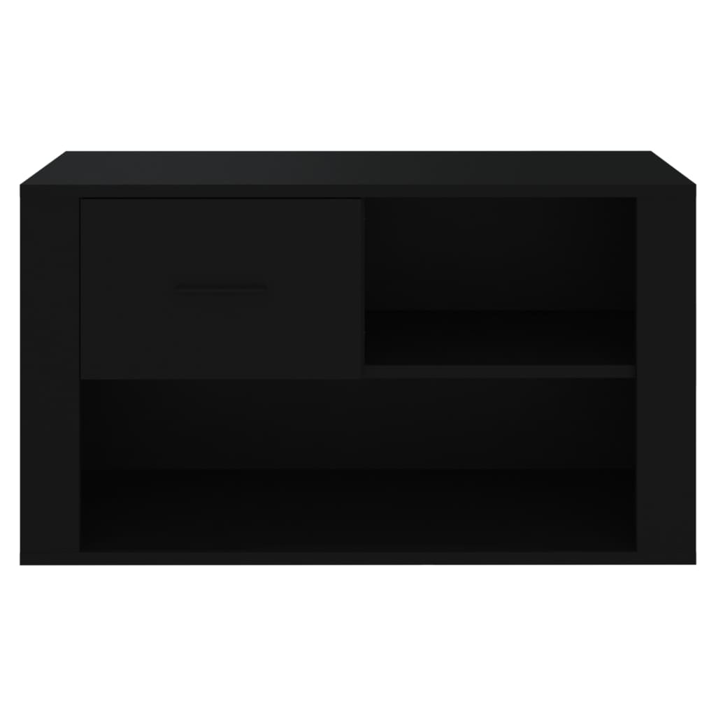 vidaXL Szafka na buty, czarna, 80x35x45 cm, materiał drewnopochodny