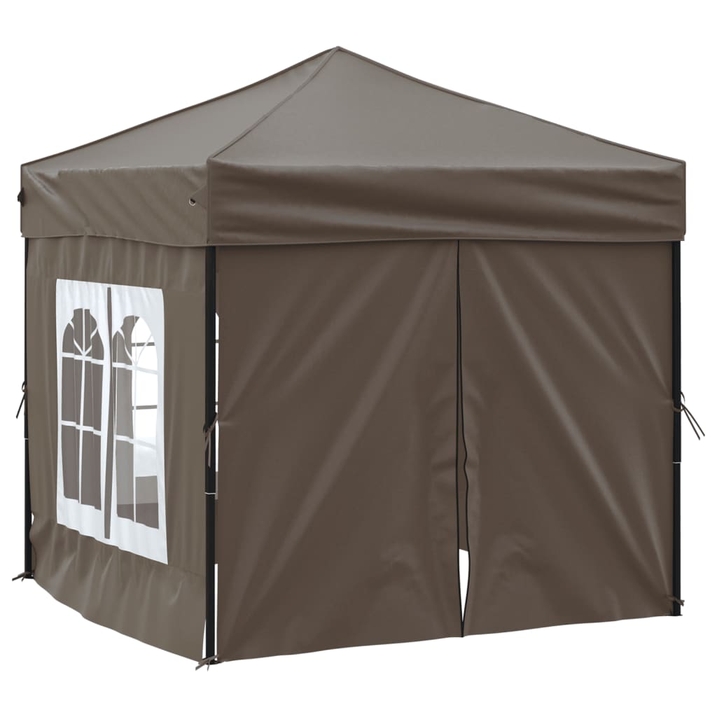 vidaXL Składany namiot imprezowy ze ściankami, taupe, 2x2 m