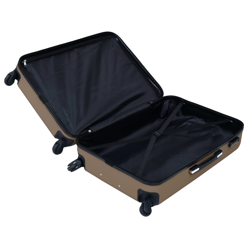 vidaXL Twarda walizka na kółkach, brązowa, ABS