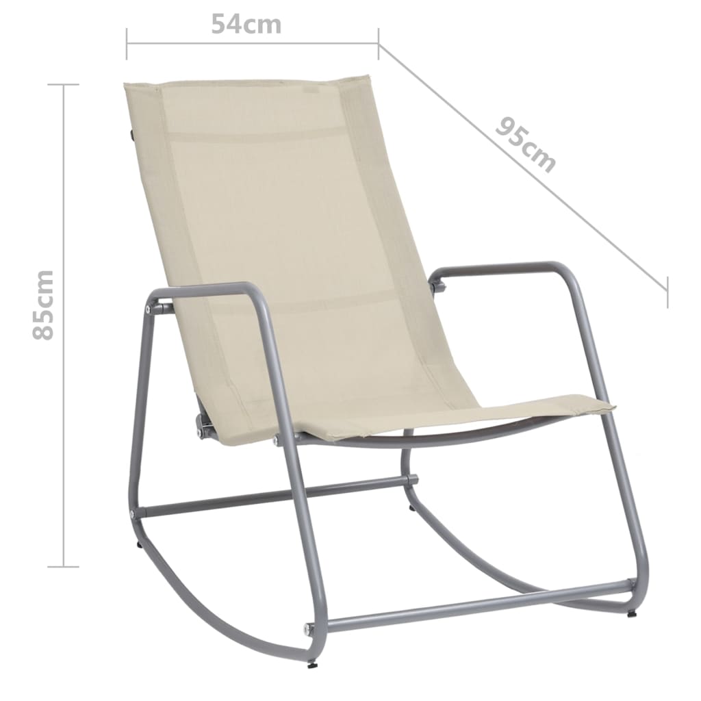 vidaXL Ogrodowe krzesło bujane, kremowe, 95x54x85 cm, textilene