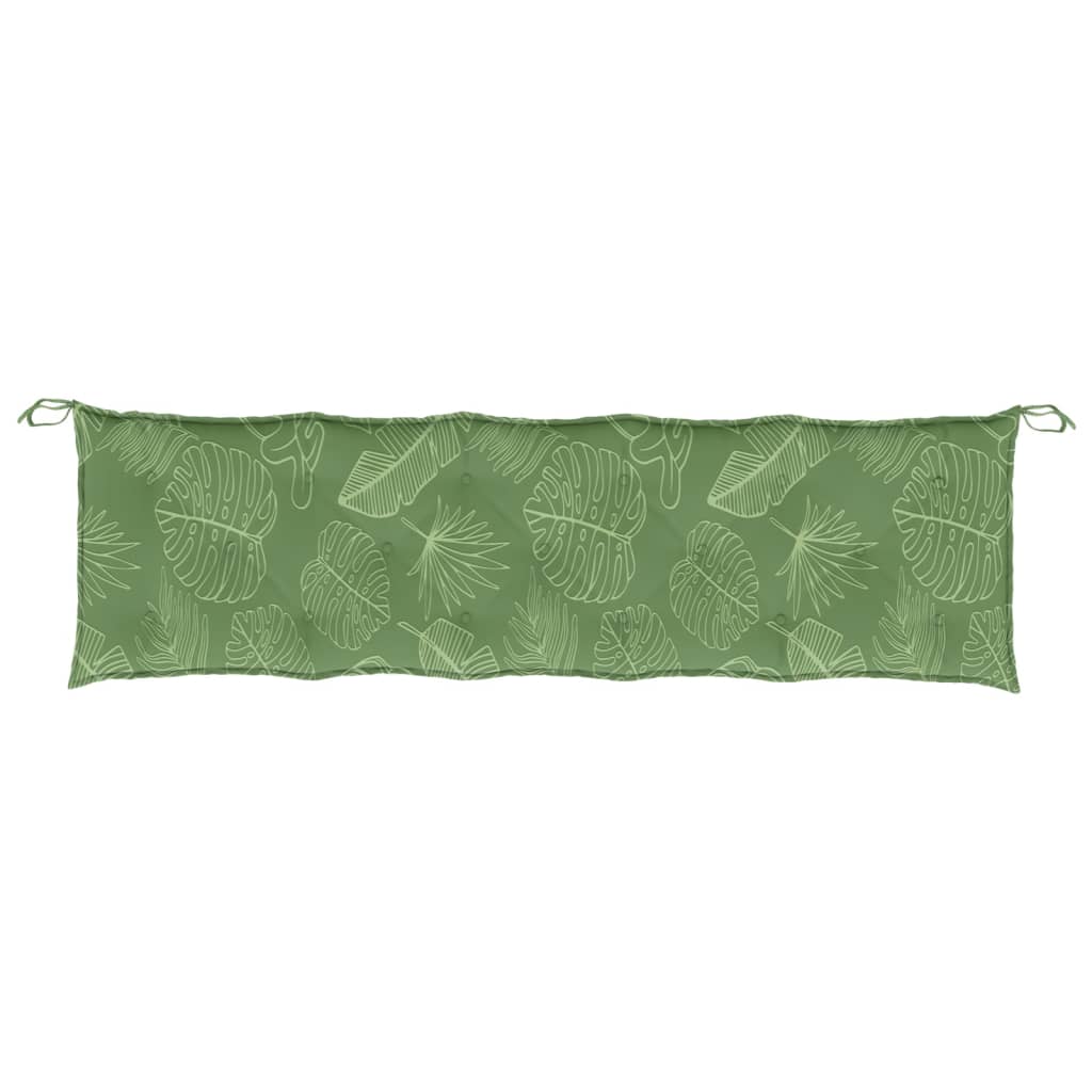 vidaXL Poduszka na ławkę ogrodową, wzór w liście, 180x50x7 cm, tkanina