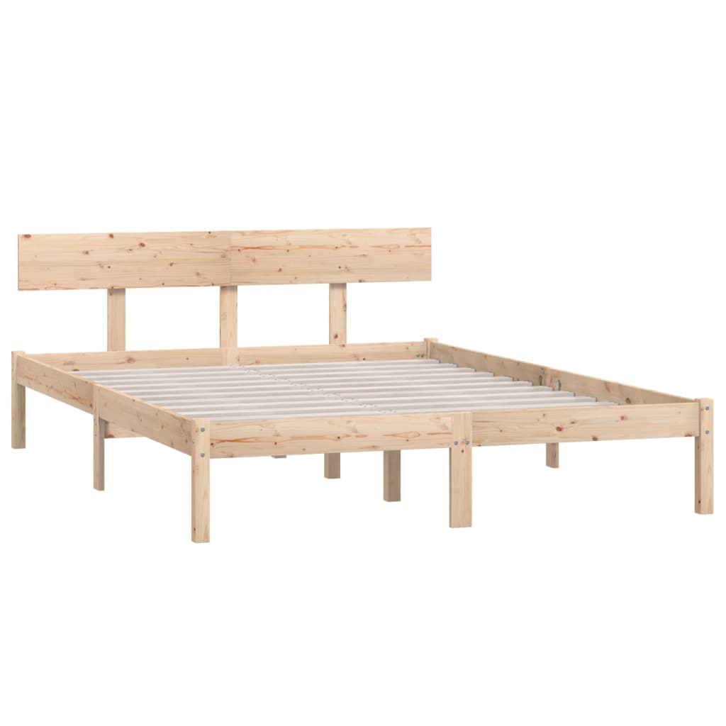 vidaXL Rama łóżka z litego drewna sosnowego, 140 x 190 cm
