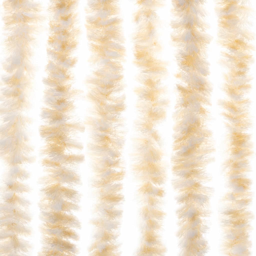 vidaXL Zasłona przeciwko owadom, beżowo-biała, 100x220 cm, szenil