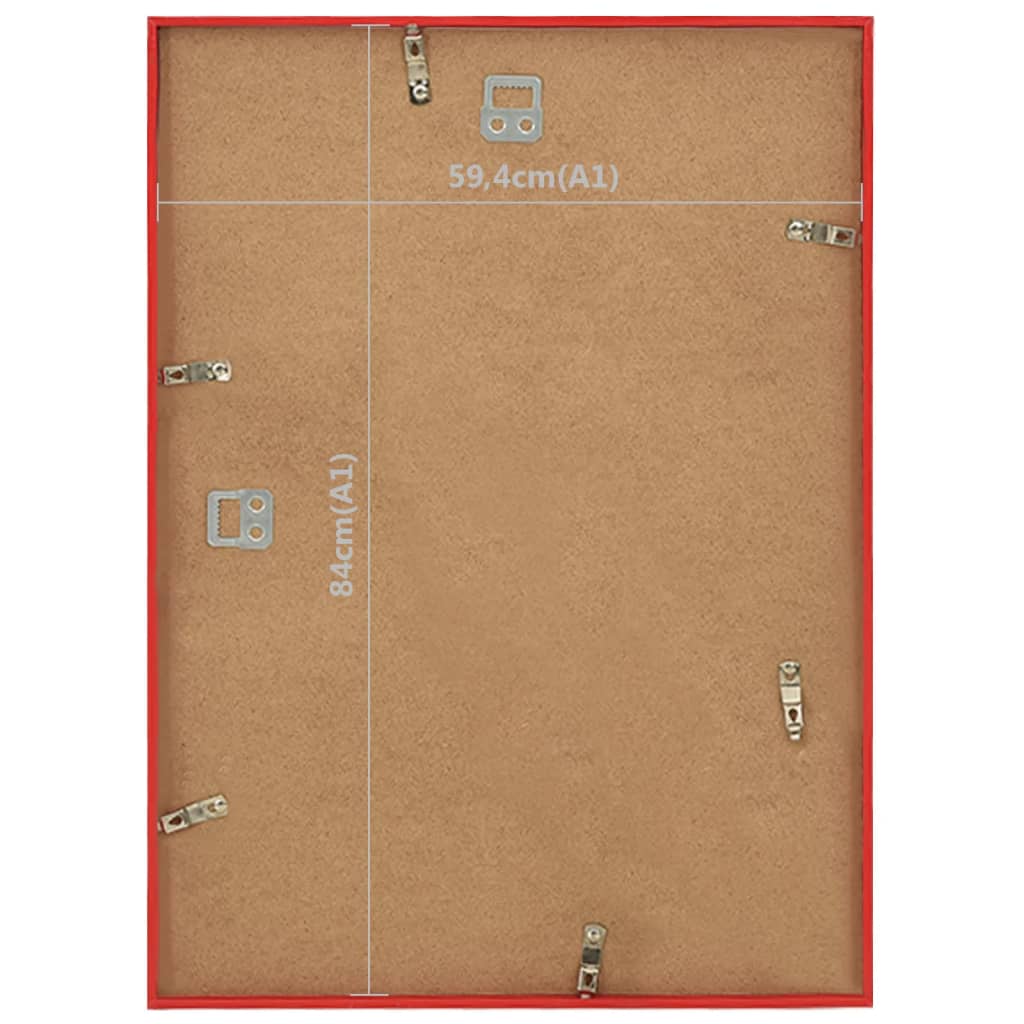 vidaXL Ramki na zdjęcia, 5 szt., ścienne, czerwone, 59,4x84 cm, MDF