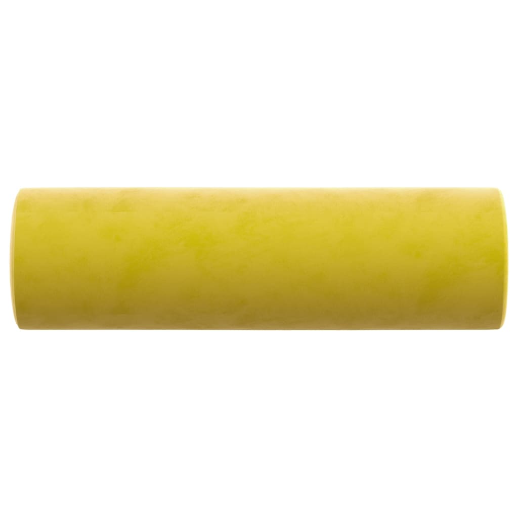 vidaXL Poduszki ozdobne, 2 szt., żółty, Ø15x50 cm, aksamit