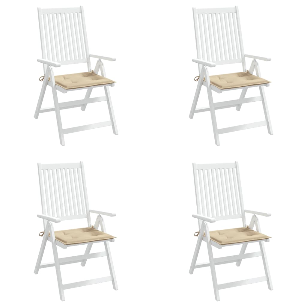 vidaXL Poduszki na krzesła ogrodowe, 4 szt., beżowe, 50x50x3 cm