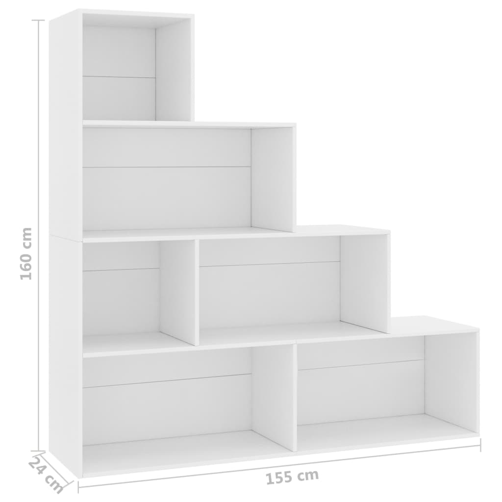 vidaXL Regał na książki, biały, 155x24x160 cm, materiał drewnopochodny