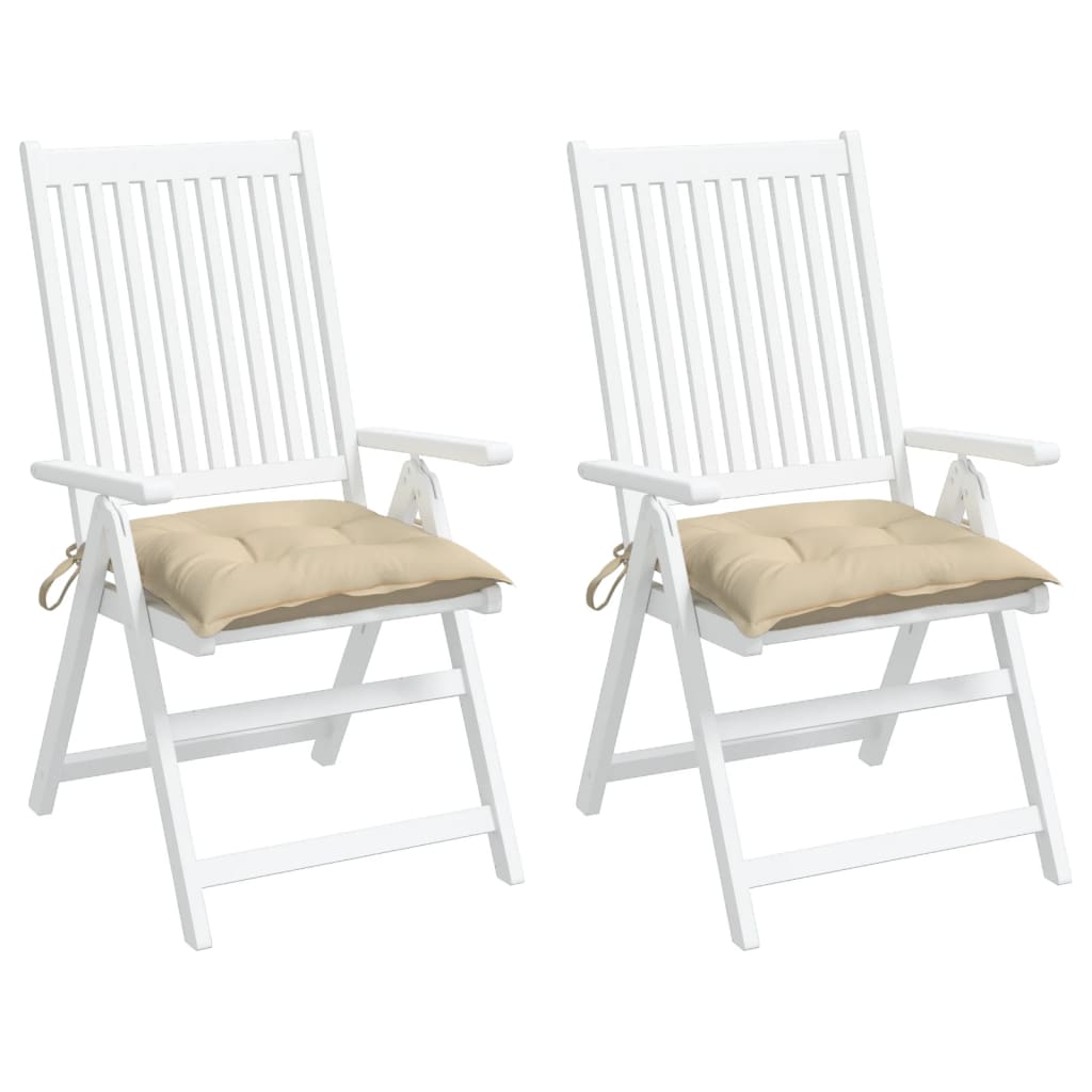 vidaXL Poduszki na krzesła, 2 szt., beżowe, 50x50x7 cm, tkanina