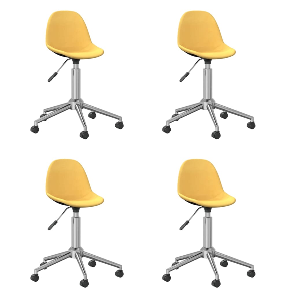 vidaXL Obrotowe krzesła do jadalni, 4 szt., żółte, tkanina