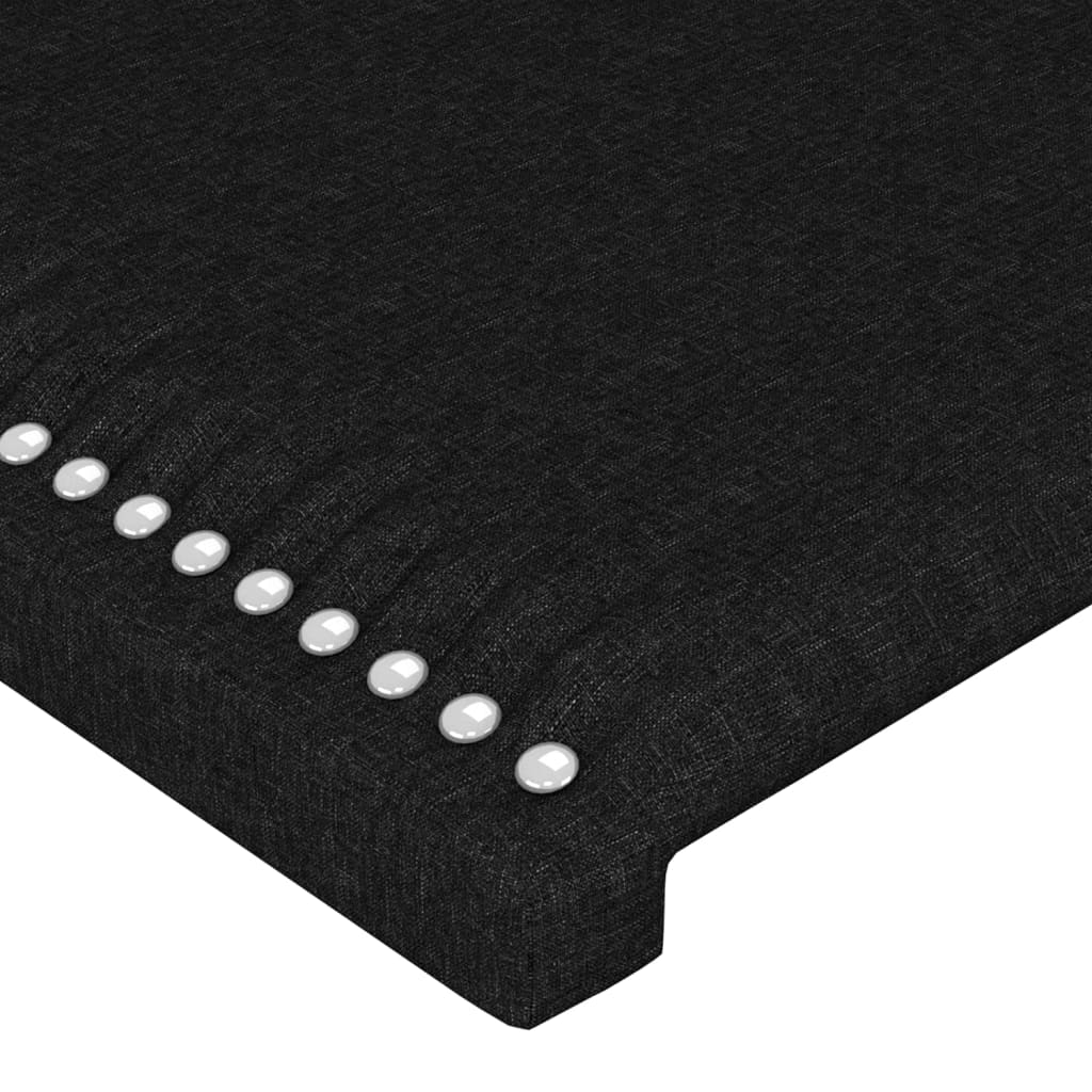 vidaXL Rama łóżka z zagłówkiem, czarna, 140x200 cm, obita tkaniną