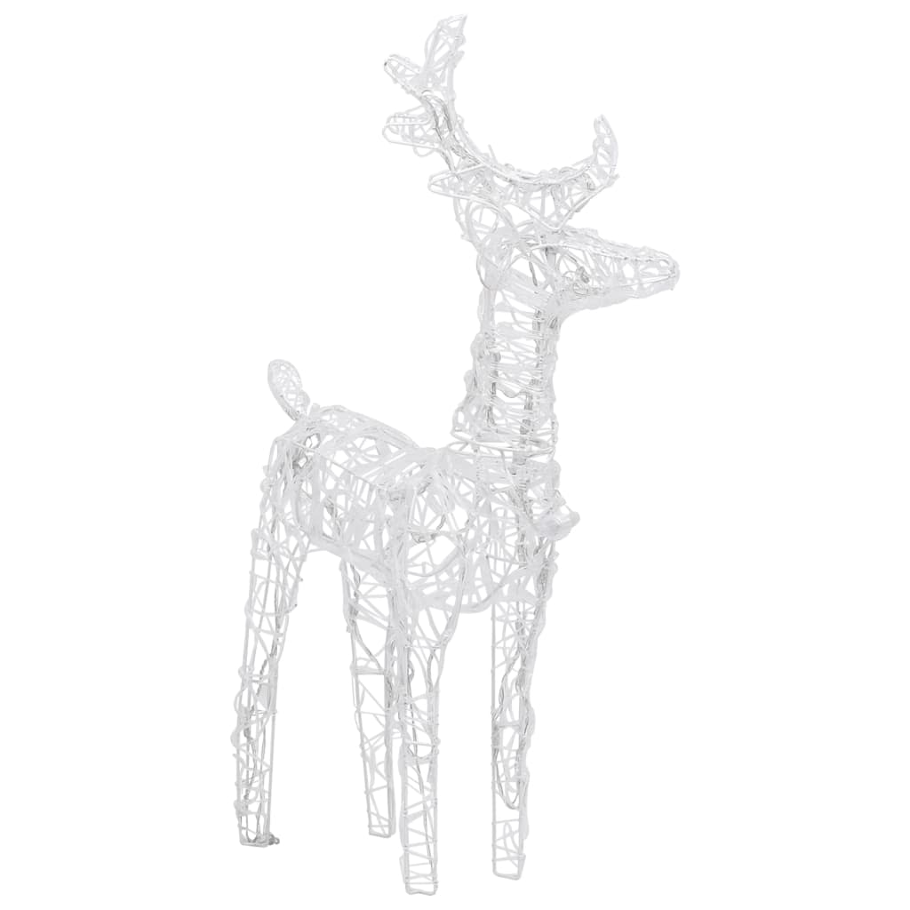 vidaXL Świąteczna dekoracja: renifery z saniami, 280x28x55 cm, akryl