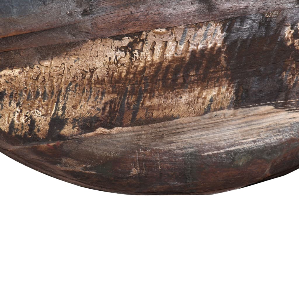vidaXL Stolik kawowy z drewna odzyskanego, czarna podstawa, 60x60x33cm