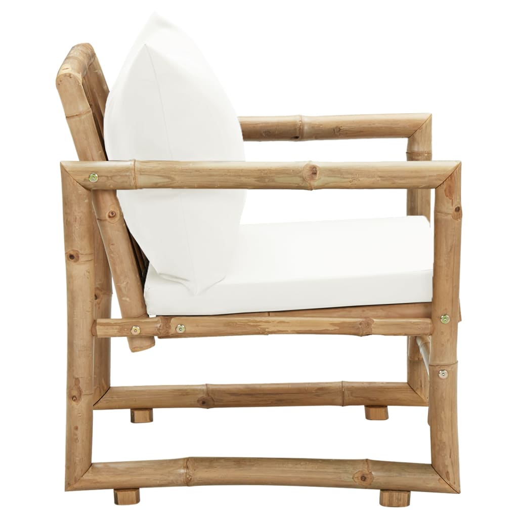 vidaXL Krzesła ogrodowe z poduszkami, 2 szt., bambusowe