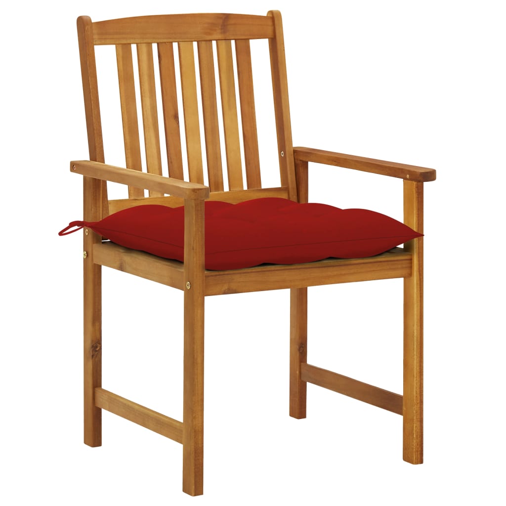 vidaXL Krzesła ogrodowe z poduszkami, 2 szt., drewno akacjowe
