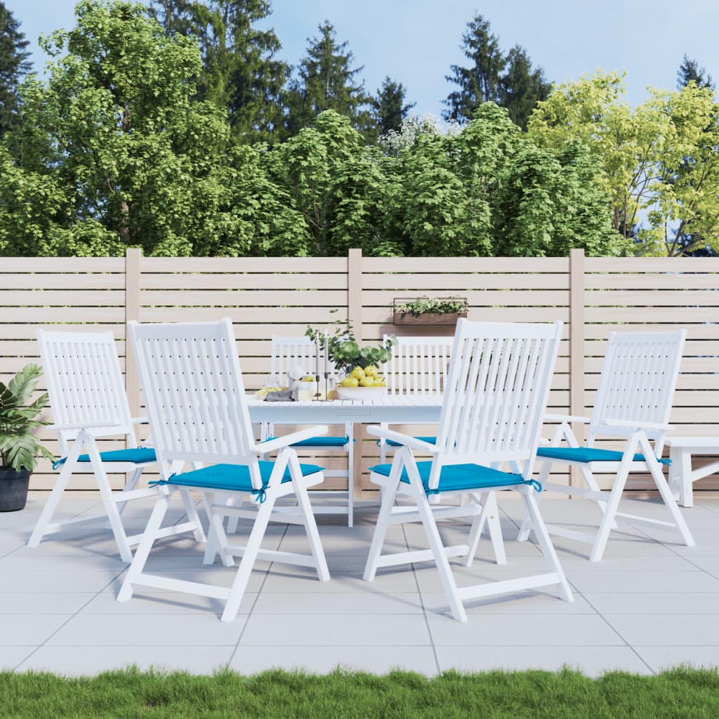 vidaXL Poduszki na krzesła ogrodowe, 6 szt., niebieskie, 50x50x3 cm