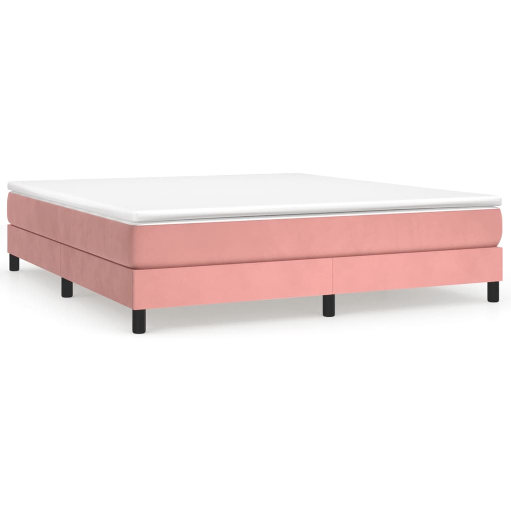 vidaXL Rama łóżka, różowa, 180x200 cm, tapicerowana aksamitem