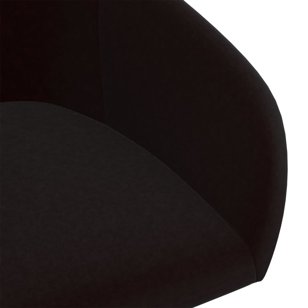 vidaXL Obrotowe krzesło stołowe, czarne, obite aksamitem