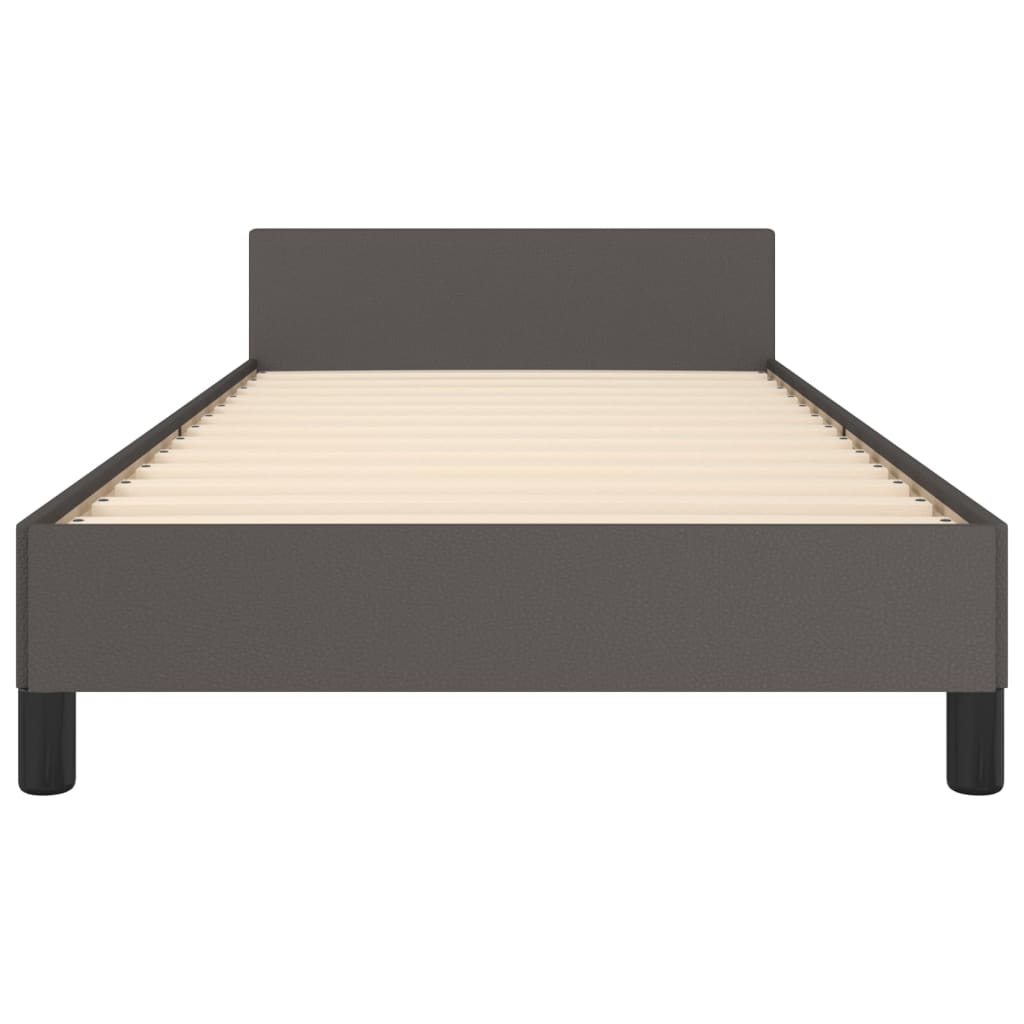vidaXL Rama łóżka z zagłówkiem, szara, 80x200 cm, sztuczna skóra