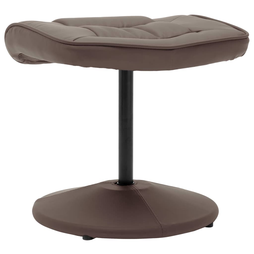 vidaXL Fotel telewizyjny z podnóżkiem, brązowy, sztuczna skóra