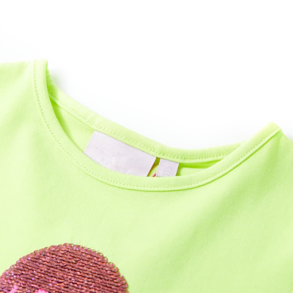 Koszulka dziecięca, neonowożółta, 92