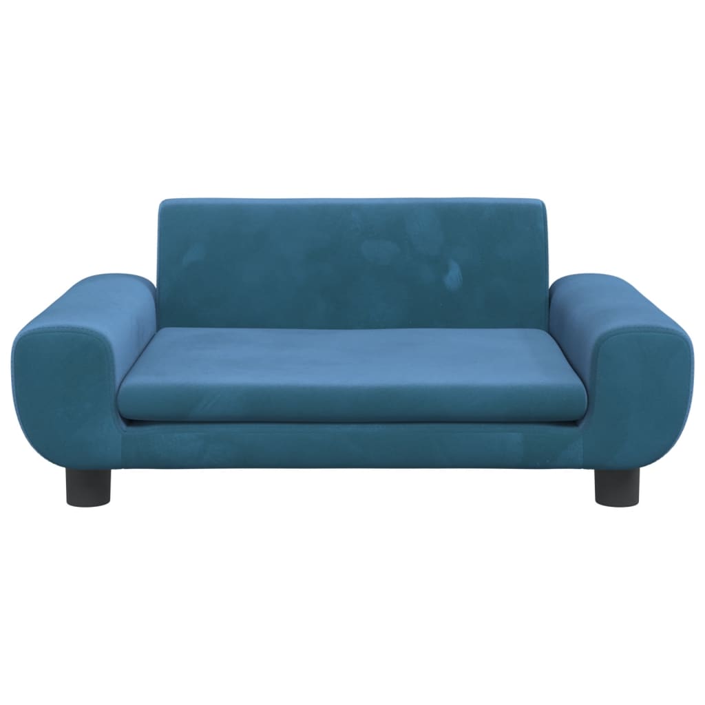 vidaXL Sofa dla dzieci, niebieska, 70x45x33 cm, aksamit
