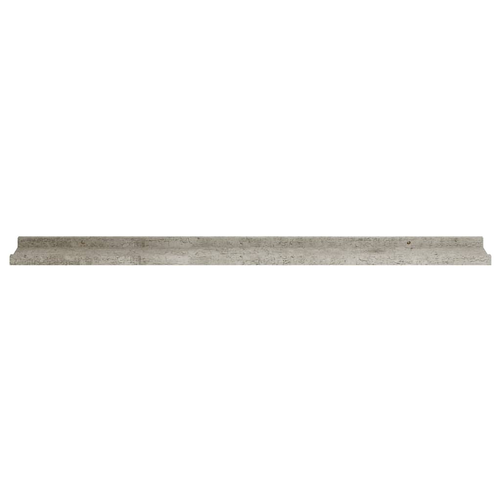 vidaXL Półki ścienne, 2 szt., szarość betonu, 100x9x3 cm