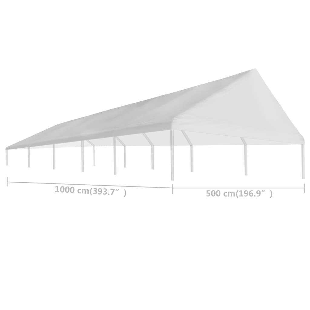 vidaXL Zadaszenie namiotu imprezowego, 5 x 10 m, białe