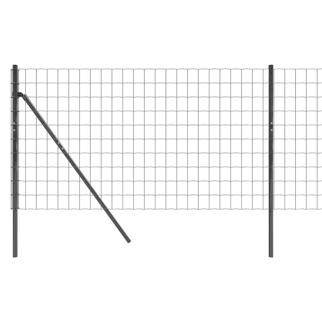 vidaXL Ogrodzenie z siatki drucianej, antracytowe, 0,8x10 m